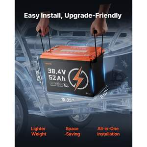 Batteria per Golf Cart 36V (38.4V) 52AH con Caricabatterie 18A, BMS 100A, 4000 Cicli, Scarica 2C, App Bluetooth per Motori Elettrici - Product Image 4