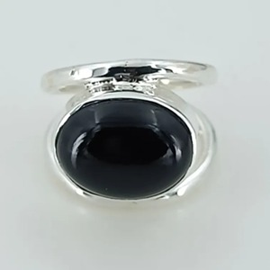 Black Onyx <b>Ring</b> 925 Sterling <b>Silver</b> Handmade Boho <b>Statement</b> Promise <b>Ring</b> for Women, Oval Black Onyx <b>Ring</b>, July Birthstone Gift - Product Image 5