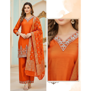 Conjunto de 3 Piezas de Traje Kurti Tradicional Romano de Vidrio para Mujer, Ropa de Fiesta, Tallas M-XXL - Product Image 4