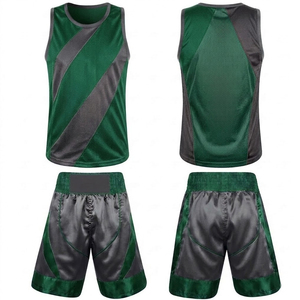 ชุดยูนิฟอร์มชกมวยผ้าสแปนเด็กซ์/โพลีเอสเตอร์ กางเกงขาสั้น ชุดศิลปะการต่อสู้ สีและโลโก้สั่งทำได้ คุณภาพสูง บริการ OEM ชุดยูนิฟอร์มชกมวย - Product Image 1