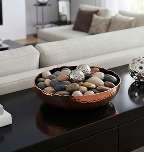 Bol en cuivre forme ronde martelé Design passe au lave-vaisselle cuisine table décorative salade serveur bol décor à la maison utiliser - Product Image 4