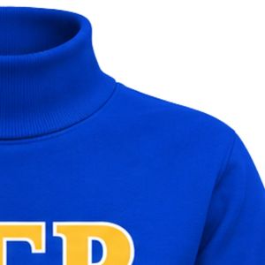 Sudadera de cuello alto azul para mujer Sigma Gamma Rho con gráfico de hermandad griega, jersey de manga larga informal estilo universitario y urbano, personalizable - Product Image 6