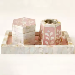 Juego de Quemadores de Incienso Clásicos con Incrustaciones de Madreperla y Bandeja, Duraderos y Ecológicos, para Eid Mubarak y Mubkhar - Product Image 2
