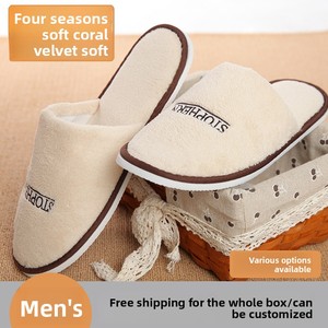 Pantuflas de Hotel de Lujo en Velour, Pantuflas de <span class=keywords><strong>Spa</strong></span> de Punta Cerrada de Primera Calidad para Resorts de Cinco Estrellas, Suaves y Cómodas - Product Image 5