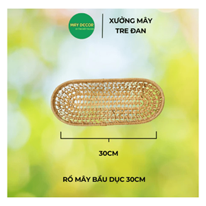 Cesta y bandeja de ratán tejidos con fibra de ratán ecológica para servir pan y decoración de interiores, hechos a mano en Vietnam. - Product Image 5