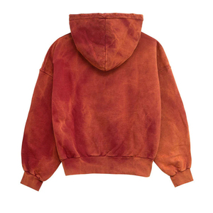 เสื้อฮู้ดผู้ชายทรงปกติ สีพื้น ผ้าฝ้ายฟลีซย้อมสี  รักษ์โลก สวมใส่สบายในฤดูหนาว - Product Image 3
