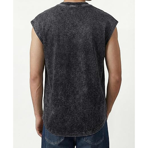Débardeur vintage en coton délavé pour homme, sans manches, style hip-hop, gilet de sport, streetwear d'été, vente en gros - Product Image 2