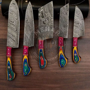 Nouvel ensemble de couteaux de cuisine professionnels en acier Damas, vente en gros à bas prix - Product Image 6