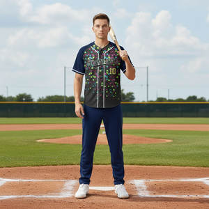 เสื้อเบสบอลปักชื่อเมืองแบบพรีเมียมแท้ๆ ผ้าโพลีเอสเตอร์ ร้านขายเสื้อเบสบอล ผู้จัดจำหน่ายขายส่ง เสื้อท็อปแบบลายทางและแบบเรียบ - Product Image 6