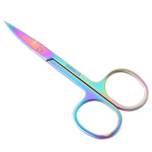Ciseaux chirurgicaux Morje en acier inoxydable arc-en-ciel, 9 cm, pointe incurvée, instrument de coupe manuel de précision - Product Image 3