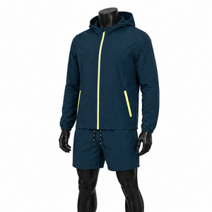 Conjunto de Pantalones Cortos Cortavientos Personalizados para Hombre, Traje Deportivo de Poliéster Resistente al Viento y Nylon Ripstop, Proveedor de Logotipos Personalizados - Product Image 1