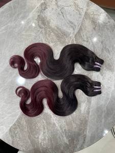 ผมต่อแบบเส้นตรง 24 นิ้ว แบบ Body Wave สีออมเบรม่วงและสีดำธรรมชาติ ผมแท้ 100% ผมเวียดนาม - Product Image 3