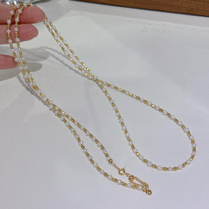 Collier exquis en perles d'eau douce naturelles 4-5 mm, plaqué or 14 carats, design polyvalent pour femmes au quotidien - Product Image 1