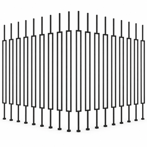 EFS MTB03 Minimalist Iron Pipe Railing Baluster 44 in Matte Black Floor Mounted Outdoor Stair Railings Handrail Spindle - Product Image 1