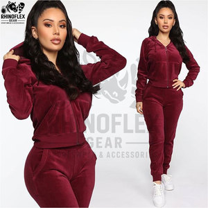 Women's Tracksuit <b>Velvet</b> Hooded Cardigan <b>Jacket</b> Flared Pants Jogger Sweatpants 2 Piece Set For Women - Product Image 4