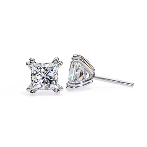 Boucles d'oreilles en diamant Moissanite taille princesse 6x6 mm, 3 CTW, en argent sterling 925, bijoux de luxe pour femmes, cadeau - Product Image 6