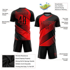 Nouvelle conception, uniforme de football unisexe personnalisé, 100% polyester, maillots de football à manches courtes en mesh pour hommes, ensemble pour l'été - Product Image 2