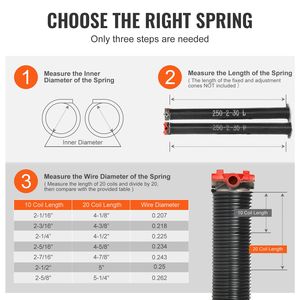 "<b>Door</b> & Window Accessories Non-Slip Garage <b>Door</b> <b>Springs</b> 16,000 Cycles 0.25 X 2 X 30inch Pair" - Product Image 6