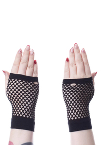 Gants en résille noirs sexy pour femme, style punk ajouré, élégants et confortables, pour mariage - Product Image 5