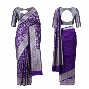 Sari de Luxe pour Femme, Robe Drapée de Créateur, Broderie Élégante, Vêtement Ethnique, Idéal pour Occasions Festives, Mariages et Fêtes, Vente en Gros - Product Image 1