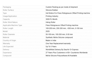 Rodillo de Goma para Impresión Offset, Flexográfica, Rotograbado y Impresión de Láminas, Rodillo de Goma Industrial de Alta Precisión - Product Image 5
