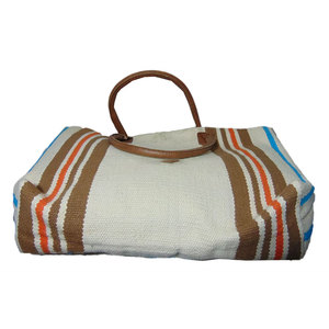 New Women's Beach Fashion Handloom Fabric Multicolored Handcrafted Cotton Tote Bag Large Capacity Stylish Shoulder <b>Handbag</b> - Product Image 6
