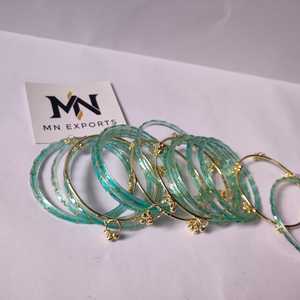Kashmiri Traditional Handmade <b>Glass</b> <b>Bangles</b> Set for Women Elegant Bridal Chudiyaan Ethnic Festival Wear Jewelry - Product Image 5