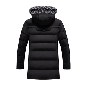 Parka Larga de Invierno para Hombre con Capucha y Ribete de Piel, Abrigo Grueso Acolchado, Cortavientos con Cremallera, Ropa Exterior Cálida e Informal, Parkas para Hombre - Product Image 2
