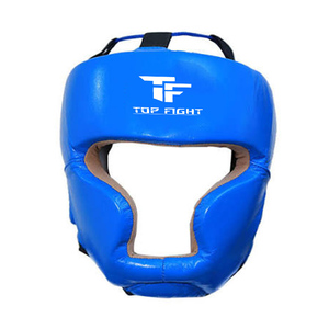 อุปกรณ์ป้องกันศีรษะสำหรับชกมวยแบบเปิดหน้า ยี่ห้อ Top Fight สีแดง ทำจากวัสดุ PU ป้องกันคางเต็มรูปแบบ พร้อมสายรัดแบบ Hook and Loop สำหรับผู้ใหญ่ เหมาะสำหรับศิลปะการต่อสู้ - Product Image 3