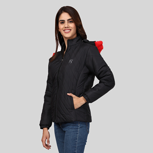 Stylish <b>Women's</b> <b>Bomber</b> <b>Jacket</b> Printed Quick Dry Hooded Collar Wool Liner New Design Modern Fit Winter <b>Jacket</b> by Exporter - Product Image 5