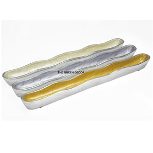 ถาดโลหะสแตนเลสตกแต่งลายฉลุ ดีไซน์มินิมอล พร้อมหูจับทันสมัย รูปทรงสี่เหลี่ยมผืนผ้า - Product Image 4