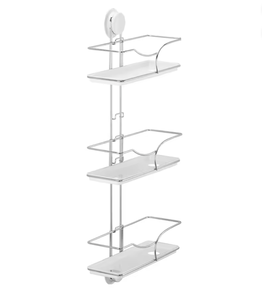 OEM/ODM Vietnam 3-Layer Suction Cup Shower Caddy Wall Mounted Bathroom <b>Storage</b> <b>Basket</b> Bath Shelf Organizer - Product Image 1
