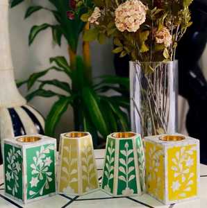 Plateau décoratif en bois de santal avec incrustation d'os et boîte de rangement pour brûleur de Bakhoor, porte-encens fait main pour une décoration intérieure élégante - Product Image 4