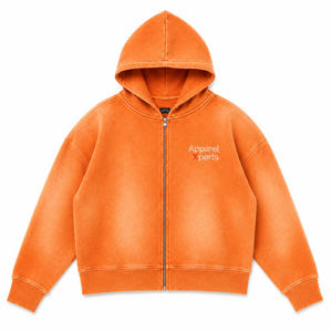 Sweat-shirt à capuche zippé surdimensionné pour homme, style vintage, en molleton épais délavé à l'acide, streetwear - Product Image 5
