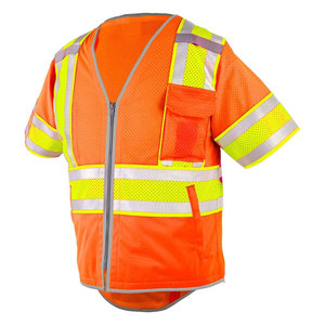 Custom Made Hi Vis Reflective Waterproof Safety Vest Custom Logo Front Pocket Workwear Vest <b>Jackets</b> for Construction <b>Worker</b> - Product Image 2