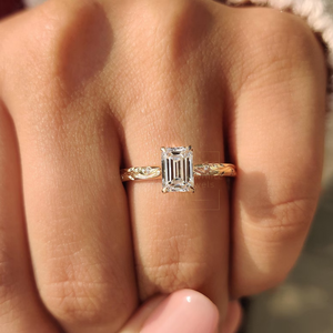 Elegant <b>Emerald</b> Cut Moissanite Engagement <b>Ring</b> 925 Sterling <b>Silver</b> Gold Plated Promise <b>Ring</b> for Women Wedding Fine Jewelry Gift - Product Image 4