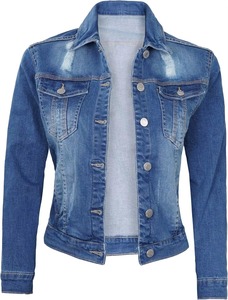 Veste en jean classique 2026 pour femmes, veste en jean personnalisée grande taille, délavage clair pour femmes - Product Image 4