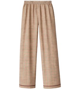 Ensemble de pyjama pour femmes en beige et marron à carreaux, manches longues, boutonné, vêtements de nuit en coton doux, ensemble de deux pièces, ensemble confortable pour se détendre - Product Image 6