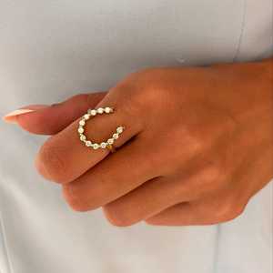 Lab Grown Diamond Statement <b>Rings</b> Open U Shape Horseshoe <b>Stacking</b> Band For Women Prong Set Wholesale 10K 14K 18K Solid Real Gold - Product Image 6