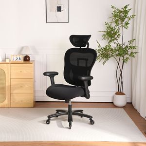 Chaise de bureau ergonomique grande taille avec dossier réglable en hauteur, appui-tête inclinable, soutien lombaire adaptatif, en maille respirante, idéale pour le gaming et offrant un confort optimal - Product Image 5