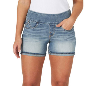 Shorts transpirables de color sólido para mujer, diseño personalizado, ropa urbana, shorts vaqueros para mujer de talla personalizada - Product Image 1