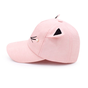 Gorra de Béisbol Rosa con Orejas de Gato y Ojos de Perla, Diseño de Personaje Bordado a Mano, Ajustable, Unisex, de 6 Paneles - Product Image 2