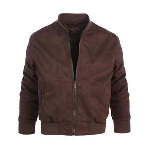 Men's Faux Suede Bomber <b>Jacket</b> with Warm <b>Light</b> Inner Padding - Product Image 1