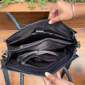 Original Luxury Hand Tooled Leather Handbags <b>for</b> <b>Women's</b> Genuine Cowhide Leather Designer Laptop <b>Briefcase</b> Ladies Purse Tote Bag - Product Image 6