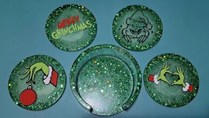 Sous-verres en résine haut de gamme faits à la main - Design classique écologique, formes et couleurs variées, personnalisables pour tout thème de décoration, croissant - Product Image 2