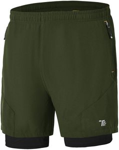 High Quality Custom Sporty Unisex Gym Shorts Double <b>Layer</b> Breathable Quick Dry Stretch Summer Sports Training Pattern Elastic - Product Image 1