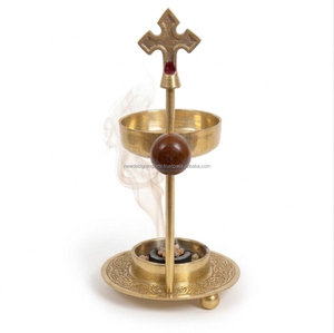 Incensario Cristiano de Latón con Aroma a Sándalo y Jazmín, Decoración para el Hogar de Primavera/Verano - Product Image 4