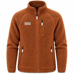Veste Sherpa Jaune Homme à Motif Gaufré, Manteau en Laine Entièrement Zippé, Col Montant, Thermique Standard, Hiver, Streetwear, Vêtement d'extérieur - Product Image 4