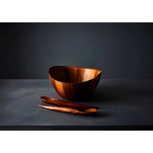 Tazón de madera ecológico hecho a mano para ensaladas, refrigerios y frutas disponible por blossom craft india - Product Image 6