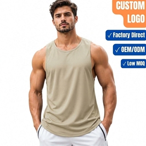 Débardeur Athlétique Homme Uni Kaki Personnalisable Logo Vente en Gros Direct Usine - Product Image 1